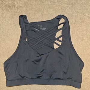 KIAVA Women's Charcoal Sports Bra with Strappy Back